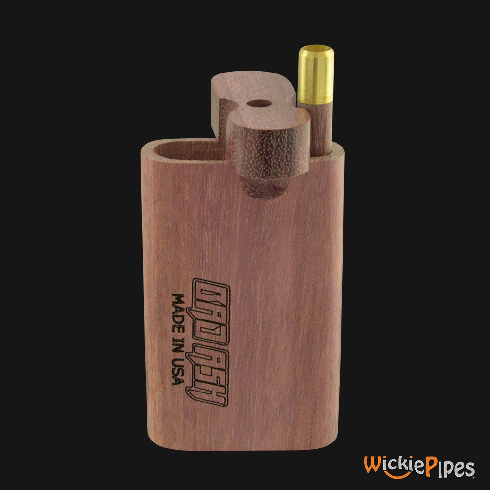 Bad Ash Purple Heart 3.25-Inch Wood Dugout System open lid & pipe.