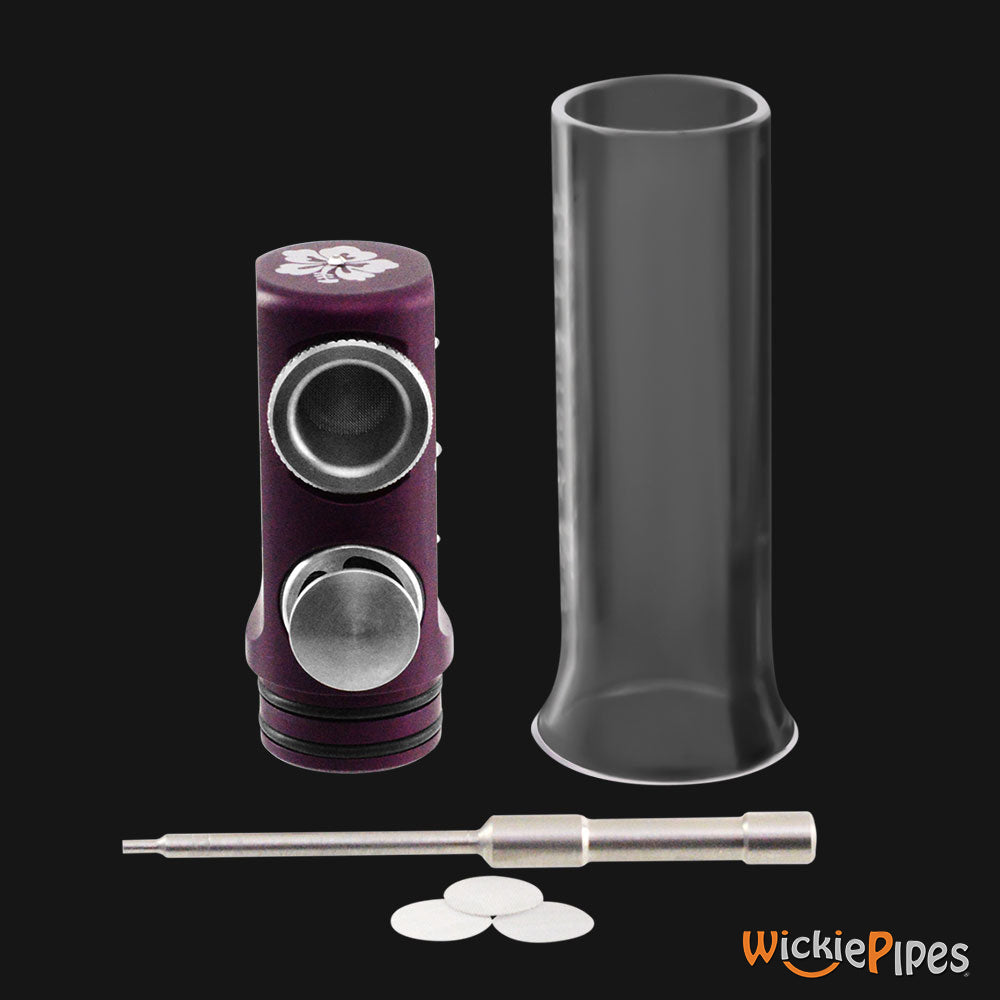 Fumo Pipe Bling Aloha Purple mouthpiece off screens and poker.