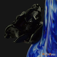 Thumbnail for Noble Glass - Flower Blue Black Wrap 14-Inch Soft Glass Bubble Water Pipe Flower Back