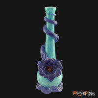 Thumbnail for Noble Glass - Flower Blue Purple Wrap 14-Inch Soft Glass Bubble Water Pipe Back