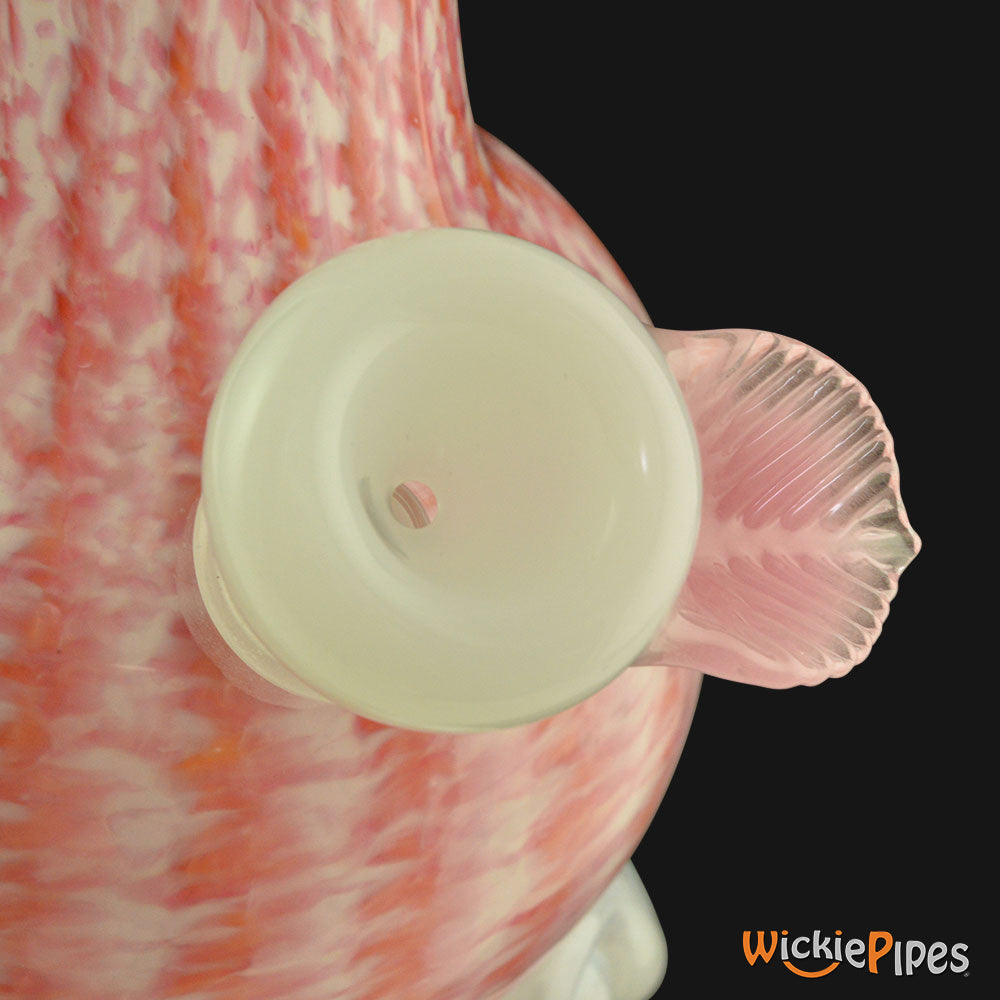 Noble Glass - Flower White Pink Wrap 14-Inch Soft Glass Bubble Water Pipe Bowl