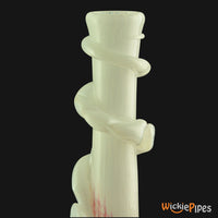 Thumbnail for Noble Glass - Flower White Pink Wrap 14-Inch Soft Glass Bubble Water Pipe Mouthpiece