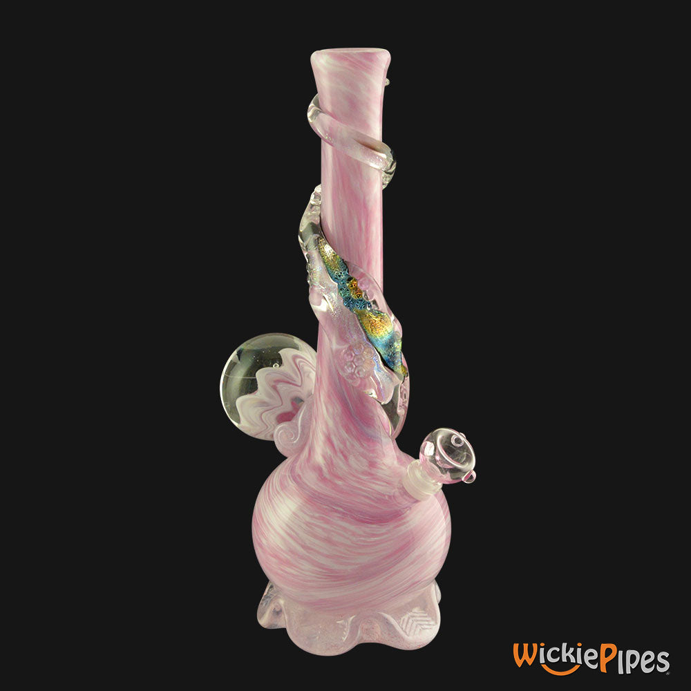 Noble Glass - Marble Dichro Pink Wrap 14-Inch Soft Glass Bubble Water Pipe