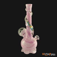 Thumbnail for Noble Glass - Marble Dichro Pink Wrap 14-Inch Soft Glass Bubble Water Pipe