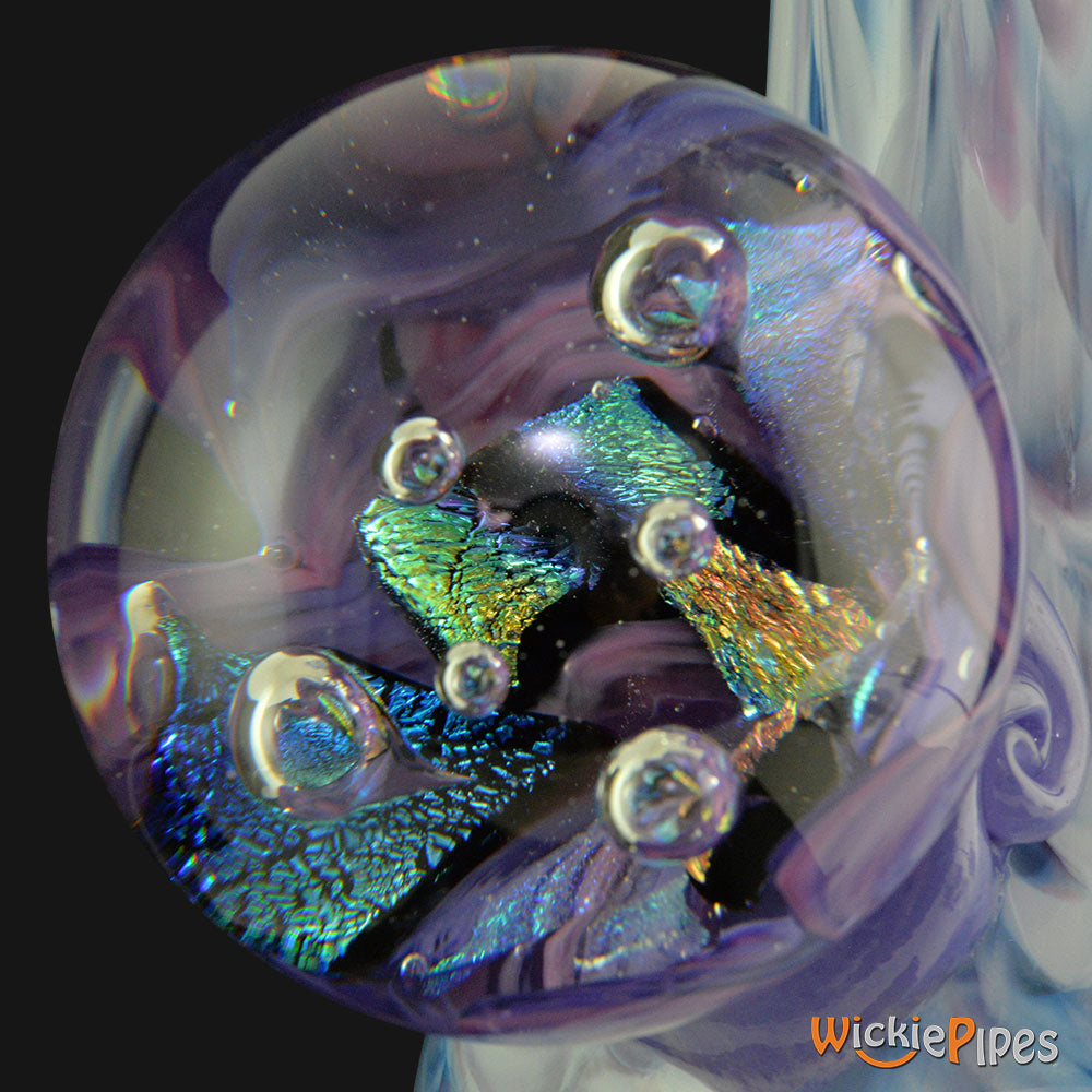 Noble Glass - Marble Dichro Purple Swirl Wrap 14-Inch Soft Glass Bubble Water Pipe Marble