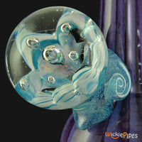 Thumbnail for Noble Glass - Marble Dichro Purple Wrap 14-Inch Soft Glass Bubble Water Pipe Marble