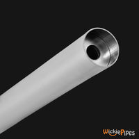Thumbnail for Smosi White Knight One-Hitter Pipe 3-Inch Stainless Steel bladed edge with bowl close up.