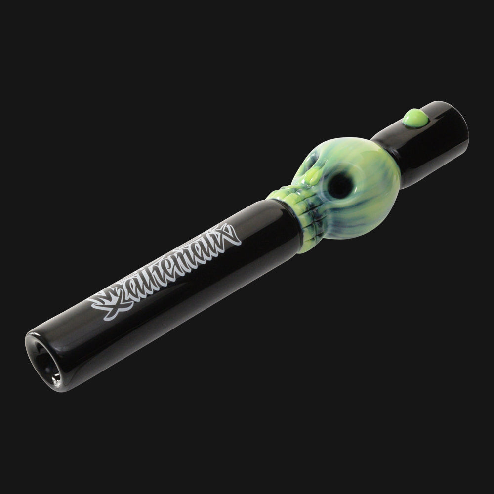 Mathematix Glass - Double Bowl Skull Steamroller Glass Hand Pipe