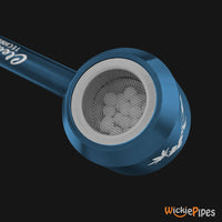 Thumbnail for Clean Buzz - CastAway Pipe System Blue 3.5-Inch Hand Pipe bowl close up.