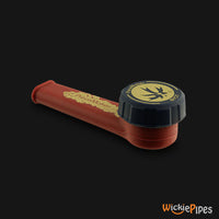 Thumbnail for PieceMaker - Karma Barna Burgundy 3.5-Inch Silicone Hand Pipe with front cap on.