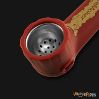Thumbnail for PieceMaker - Karma Barna Burgundy 3.5-Inch Silicone Hand Pipe close up with open bowl.