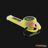 Thumbnail for PieceMaker - Karma GO Lollipop Swirl 4-Inch Silicone Hand Pipe front right with cap on.