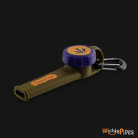 Thumbnail for PieceMaker - Karma GO Wildwood 4-Inch Silicone Hand Pipe front mouthpiece with cap on.