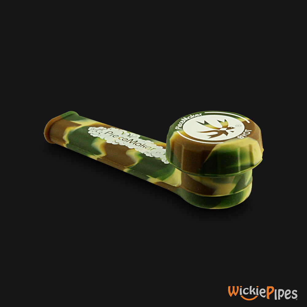 PieceMaker - Karma Kamo 3.5-Inch Silicone Hand Pipe with front cap on.