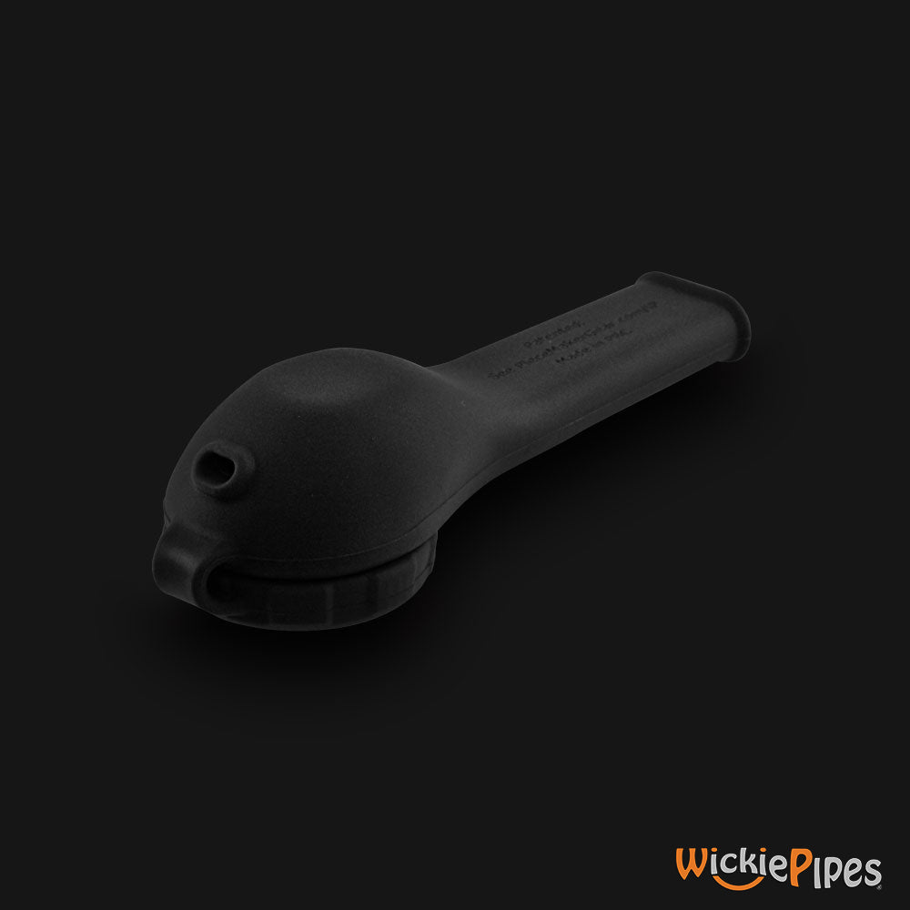 Piecemaker - Kayo Knockout Black 3.5-Inch Silicone Hand Pipe back view with carb.