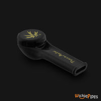 Thumbnail for Piecemaker - Kayo Knockout Black 3.5-Inch Silicone Hand Pipe mouthpiece view with cap on.