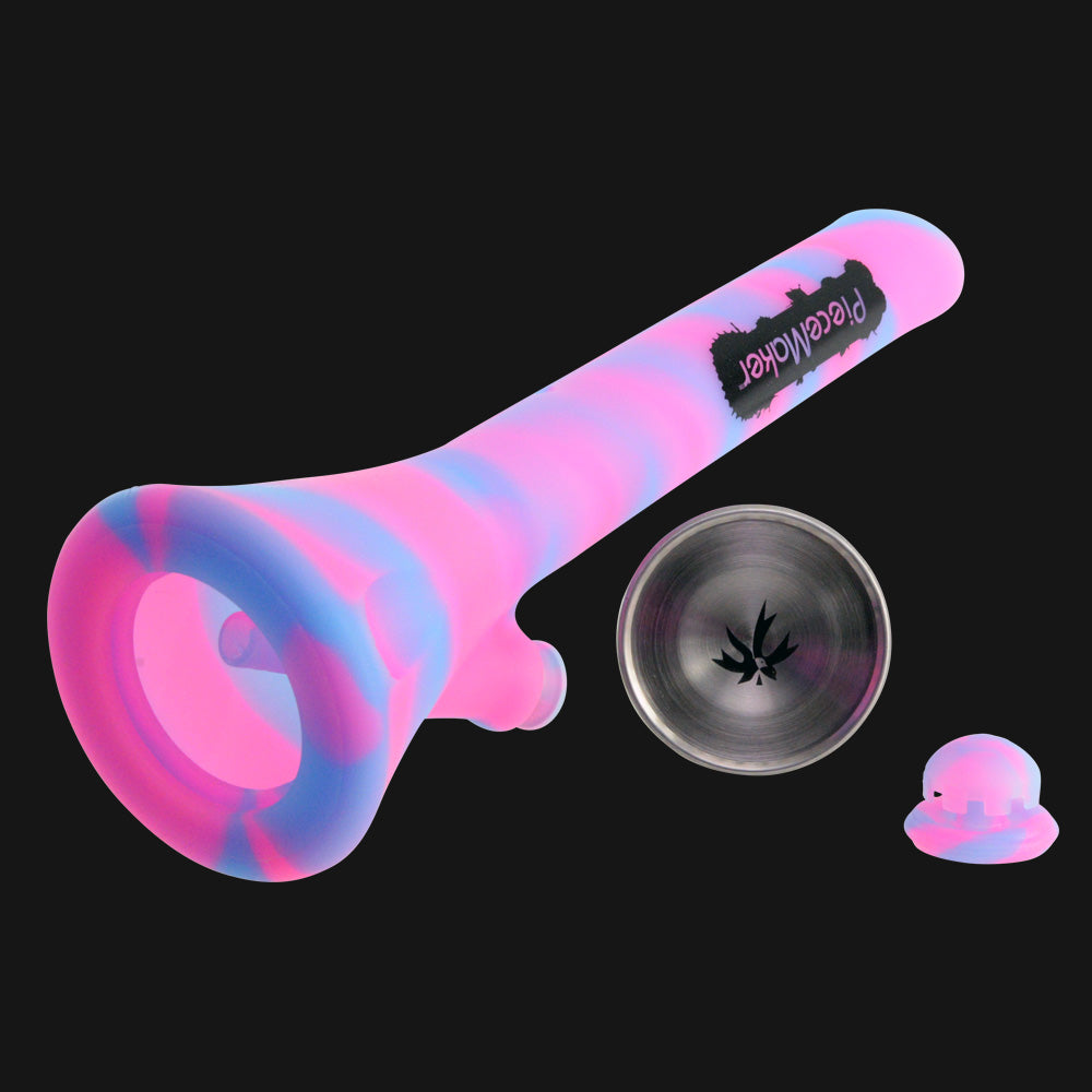 PieceMaker - Kirby 14" Beaker Silicone Water Pipe - Glow Kotton Kandy