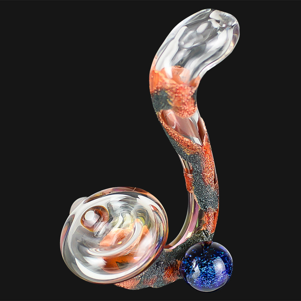 Cherry Glass - Mini Marble - Lava Patina Sherlock Pipe