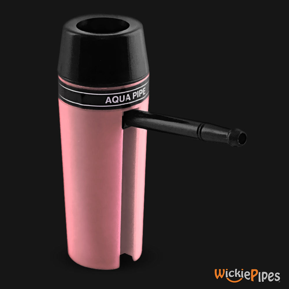 Aqua Pipe Pink standing mouthpiece open right.