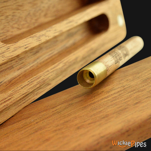 Bad Ash - Dugout & One-Hitter Brass Pipe 4-Inch Exotic Wood