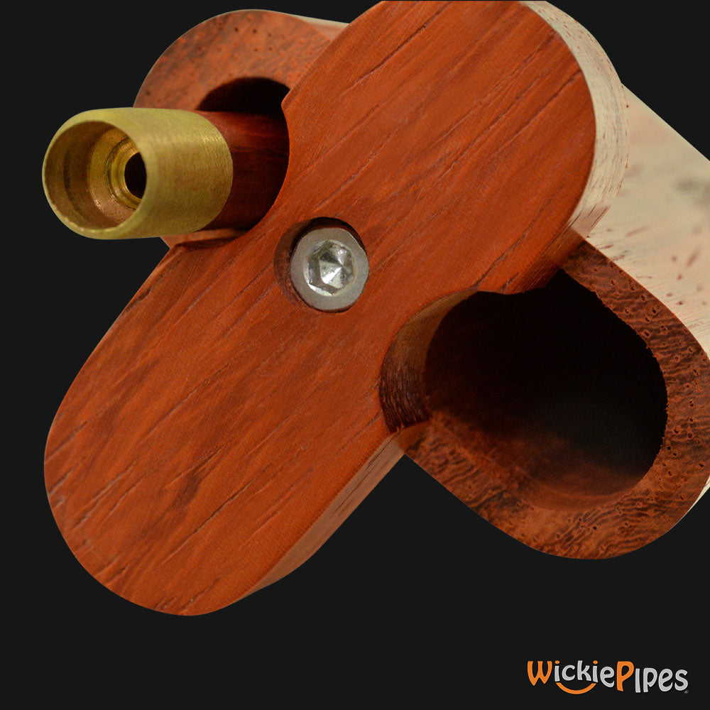 Bad Ash - Dugout & One-Hitter Brass Pipe 4-Inch Exotic Wood