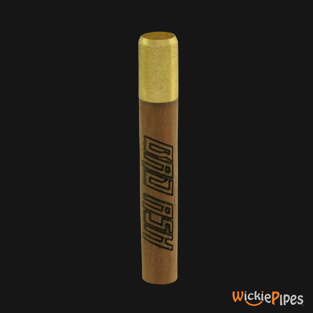 Bad Ash One-Hitter Pipe 2-Inch Brass & Walnut bowl up.