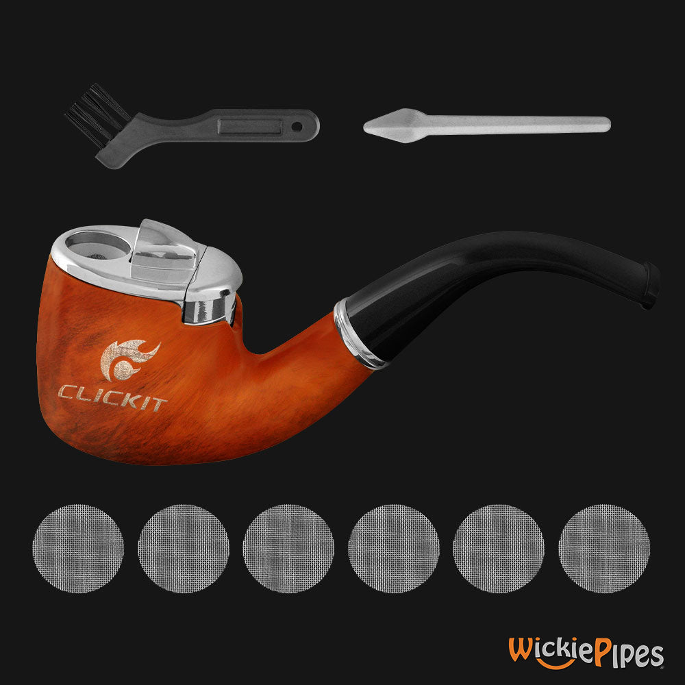 Clickit Classic Sherlock All-In-One Pipe Lighter Combo