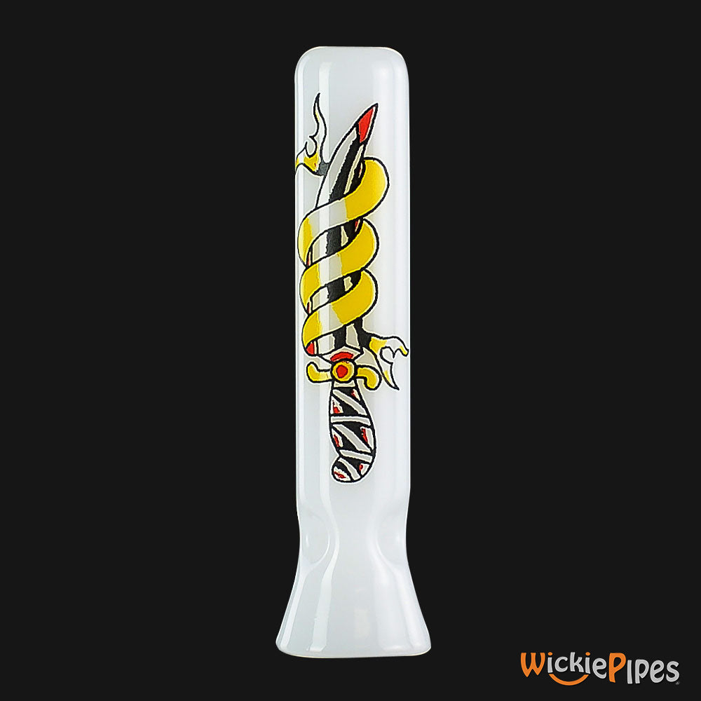 Jellyfish Glass - Jax-Bat Tattoo 3.5-Inch Glass Chillum Pipe