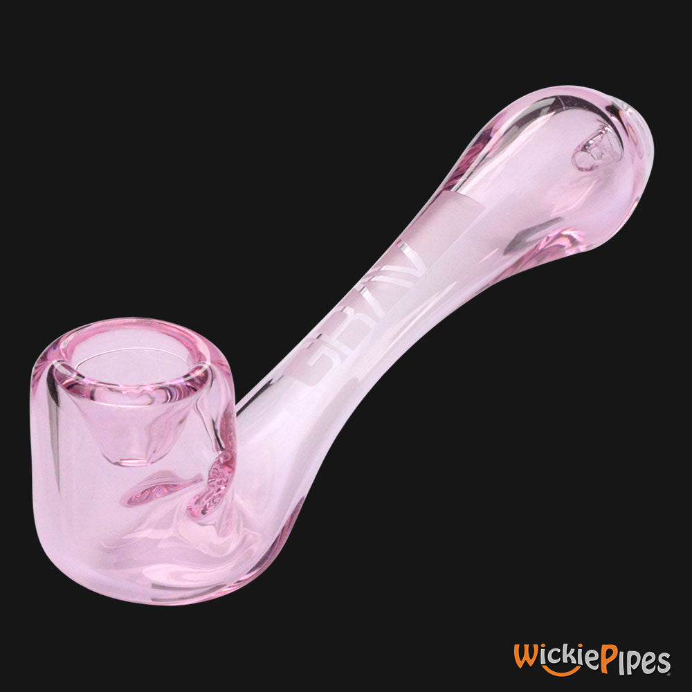 GRAV Mini Classic Sherlock Glass Hand Pipe - Thick, Fumed, Pink Color, Made In USA