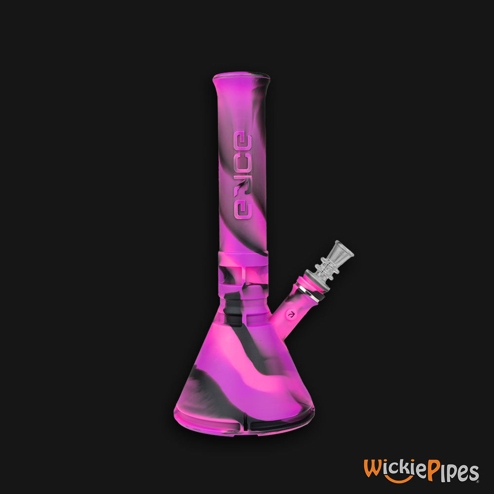 EYCE Beaker Bong 12-Inch Indestructible Silicone Smoking Water Pipe Bangin Pink