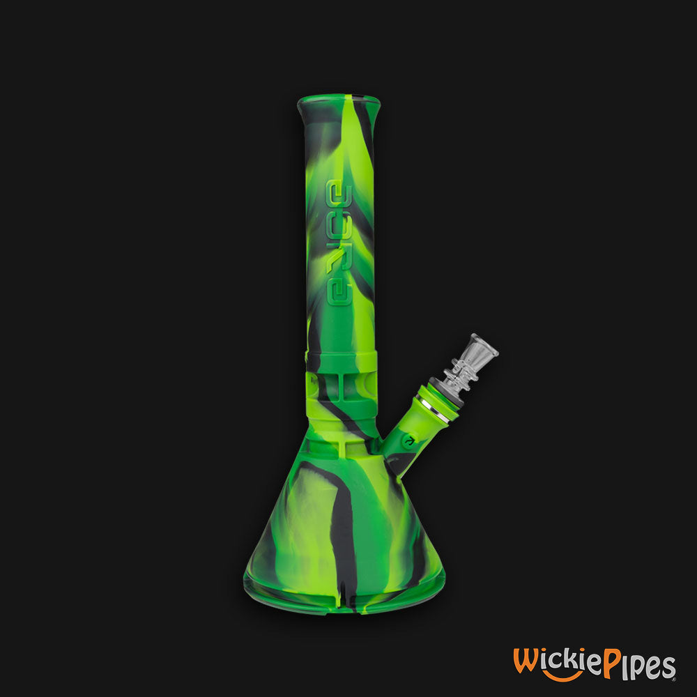 EYCE Beaker Bong 12-Inch Indestructible Silicone Smoking Water Pipe Jungle Green