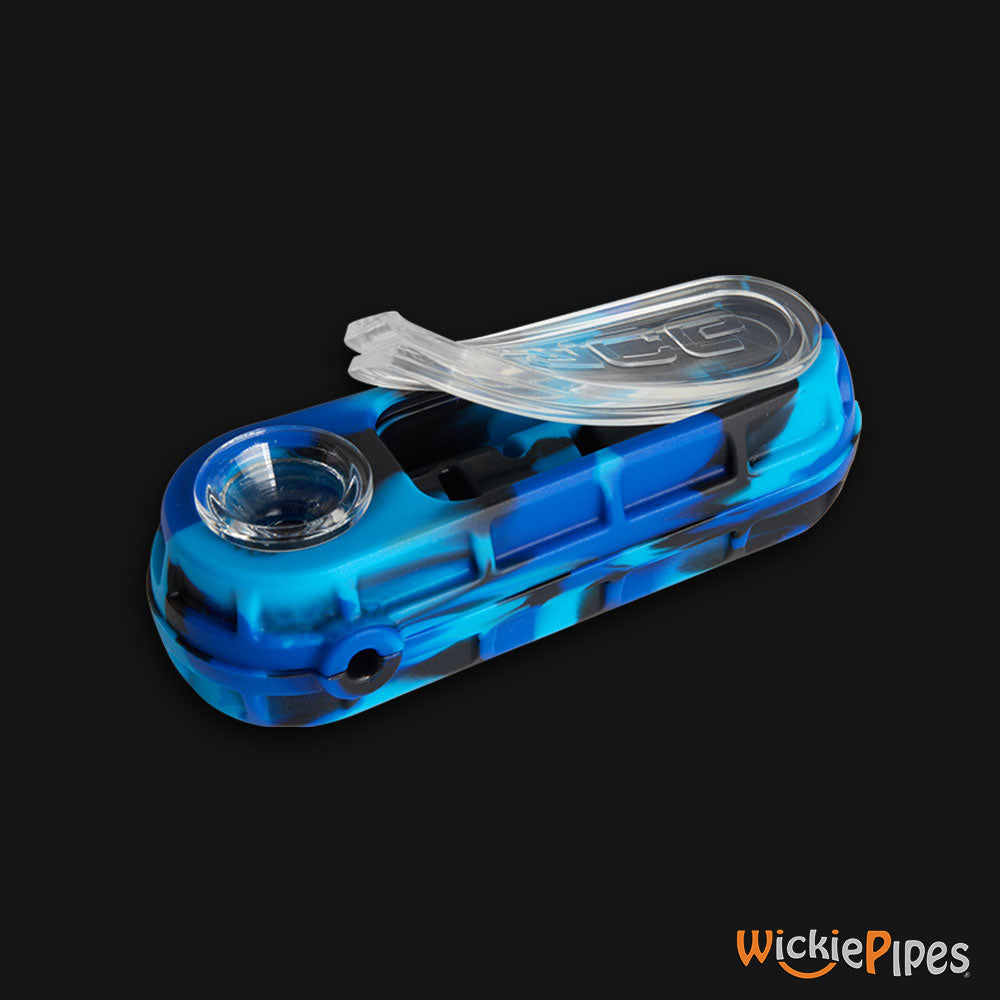 EYCE Glacier Spoon 4.75-Inch Indestructible Silicone Smoking Pipe Winter Blue ice chamber cover