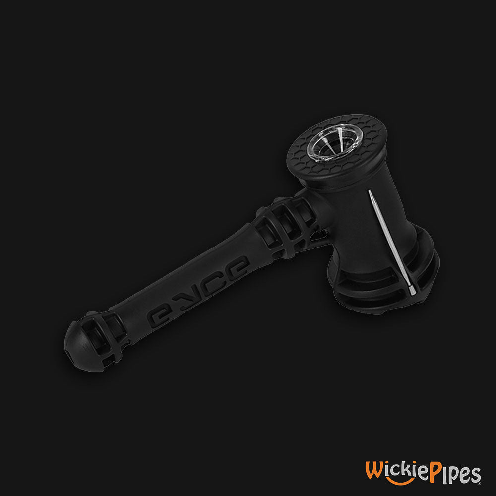 EYCE Hammer Bubbler 7-Inch Indestructible Silicone Smoking Water Pipe Black stainless steel poker
