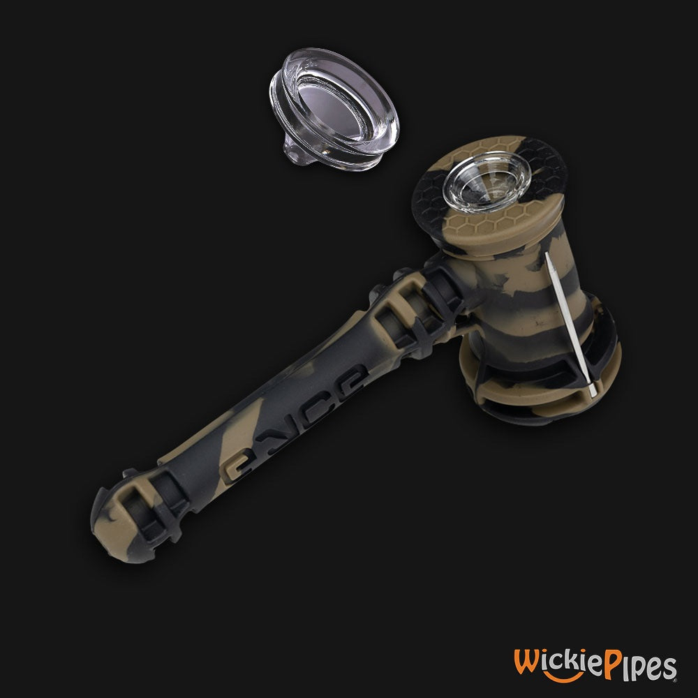 EYCE Hammer Bubbler 7-Inch Indestructible Silicone Smoking Water Pipe Replacement Glass Bowl with pipe