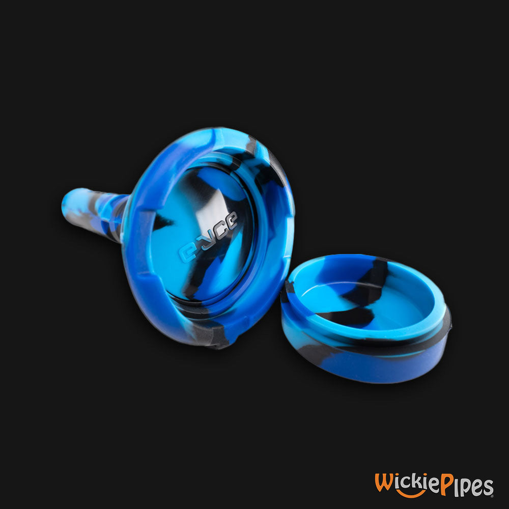 EYCE Mini Beaker Bong 7.25-Inch Indestructible Silicone Smoking Water Pipe Winter Blue flat storage stash