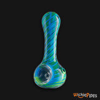 Thumbnail for EYCE Oraflex Spiral Spoon 4.25-Inch Indestructible Silicone Smoking Pipe Planet Blue side carb