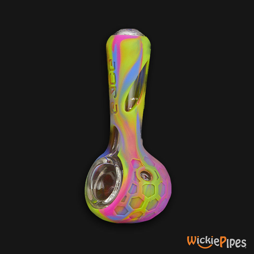EYCE ProTeck Alien Spoon 4.5-Inch Indestructible Glass Silicone Smoking Pipe Cotton Candy side carb