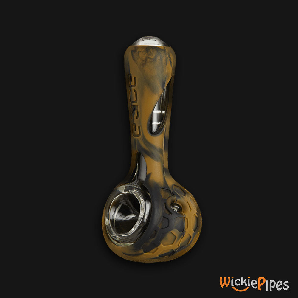 EYCE ProTeck Alien Spoon 4.5-Inch Indestructible Glass Silicone Smoking Pipe Whiskey Brown side carb