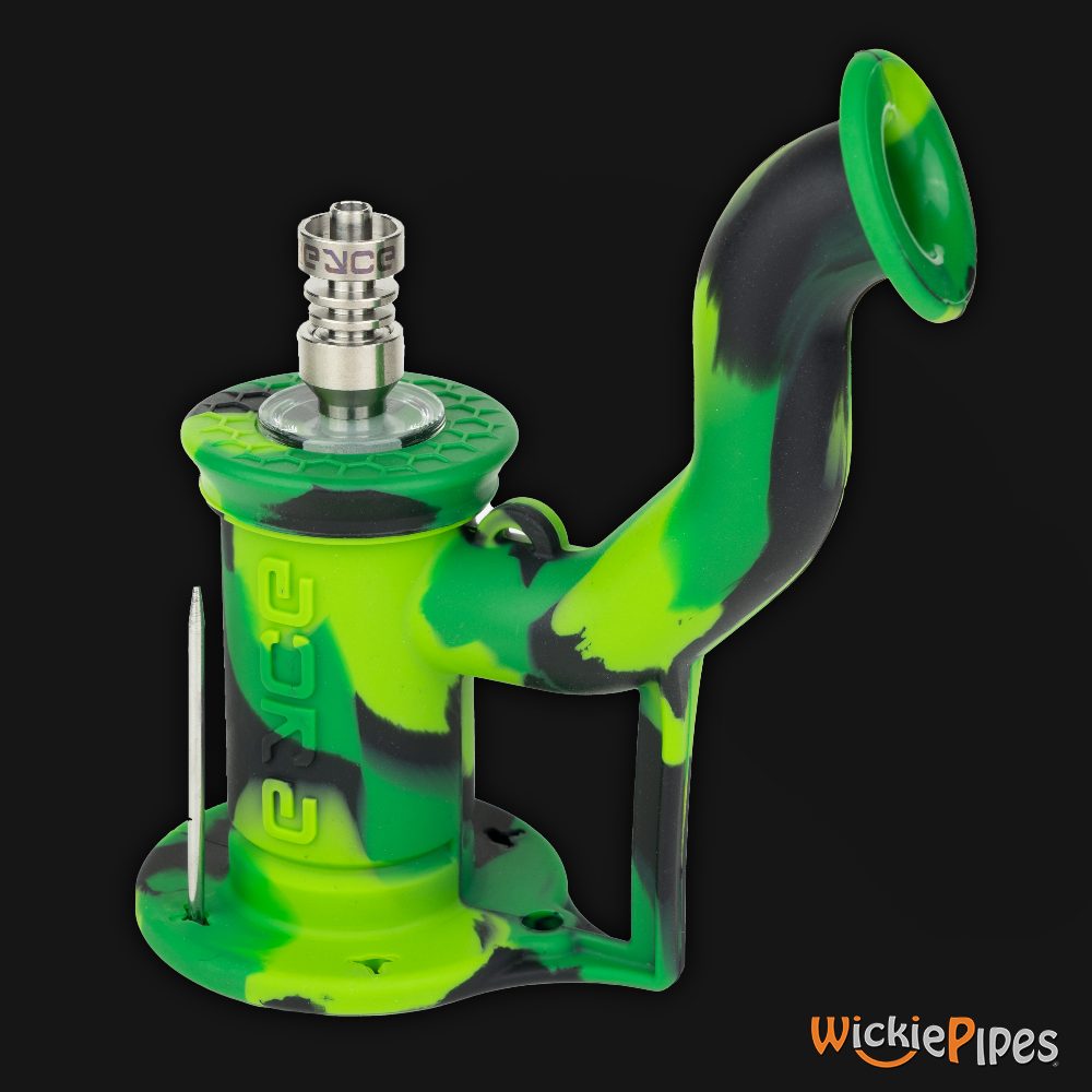 EYCE RIG 2.0 6-Inch Silicone Dab Rig Indestructible Silicone Smoking Water Pipe Jungle Green
