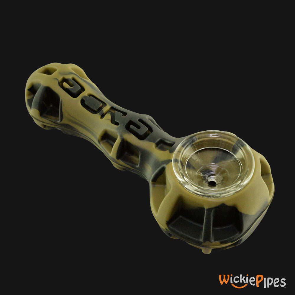 EYCE Spoon 4-Inch Indestructible Silicone Smoking Pipe Whiskey Brown glass bowl