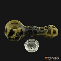 Thumbnail for EYCE Spoon 4-Inch Indestructible Silicone Smoking Pipe Whiskey Brown glass bowl removed