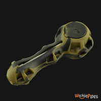 Thumbnail for EYCE Spoon 4-Inch Indestructible Silicone Smoking Pipe Whiskey Brown stainless steel poker and storage stash