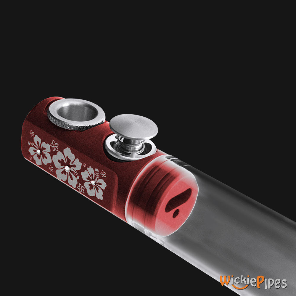 Fumo Pipe Bling Aloha Red close view.