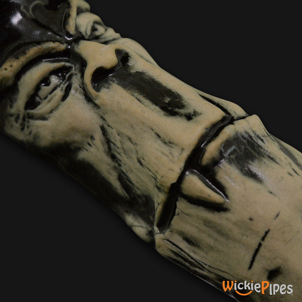 JM Ceramics 4 Tooth Grin Ceramic Hand Pipe detailed.