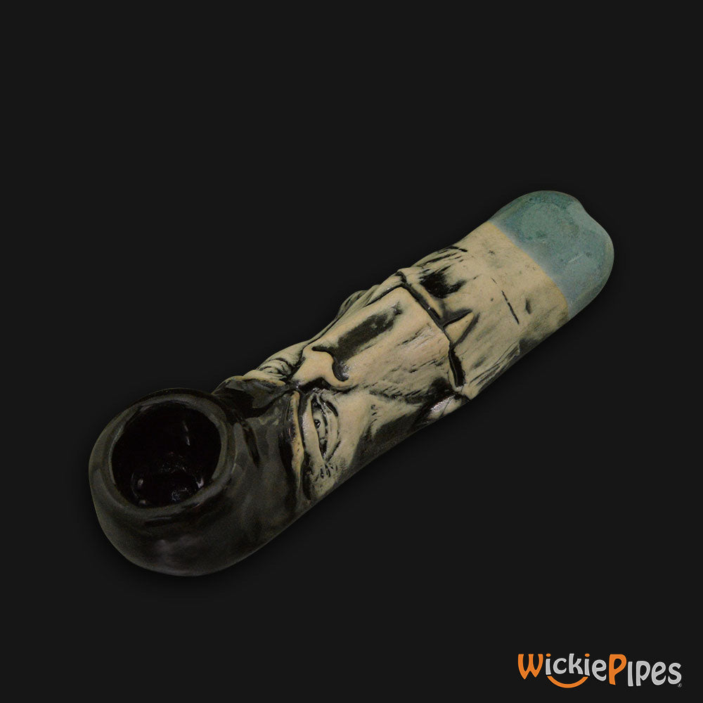JM Ceramics 4 Tooth Grin Ceramic Hand Pipe side.