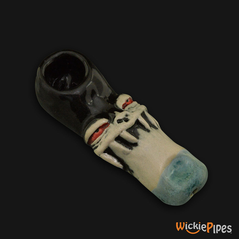 JM Ceramics 6 Tooth Grin Ceramic Hand Pipe.