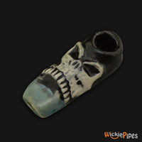 Thumbnail for JM Ceramics Baby Skull Ceramic Hand Pipe mouthpiece.