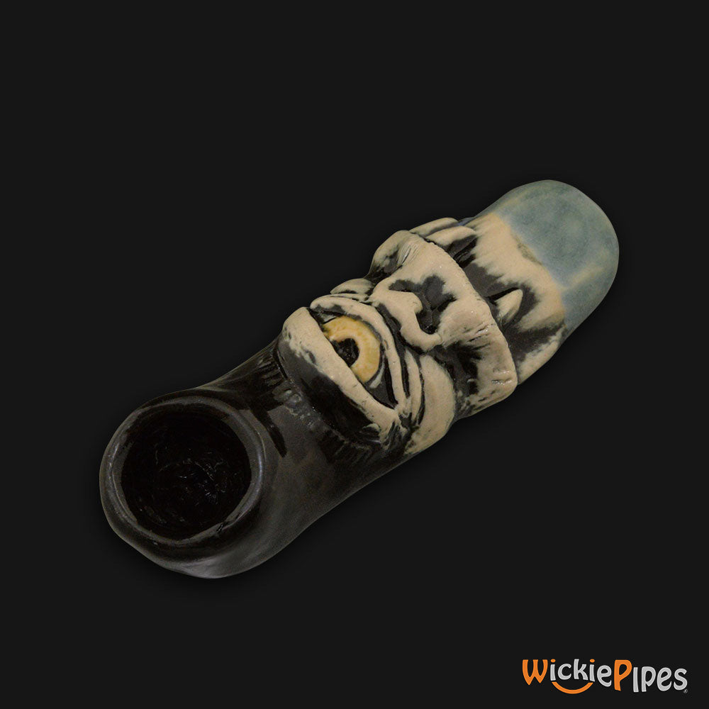 JM Ceramics Cyclops Ceramic Hand Pipe Yellow side.