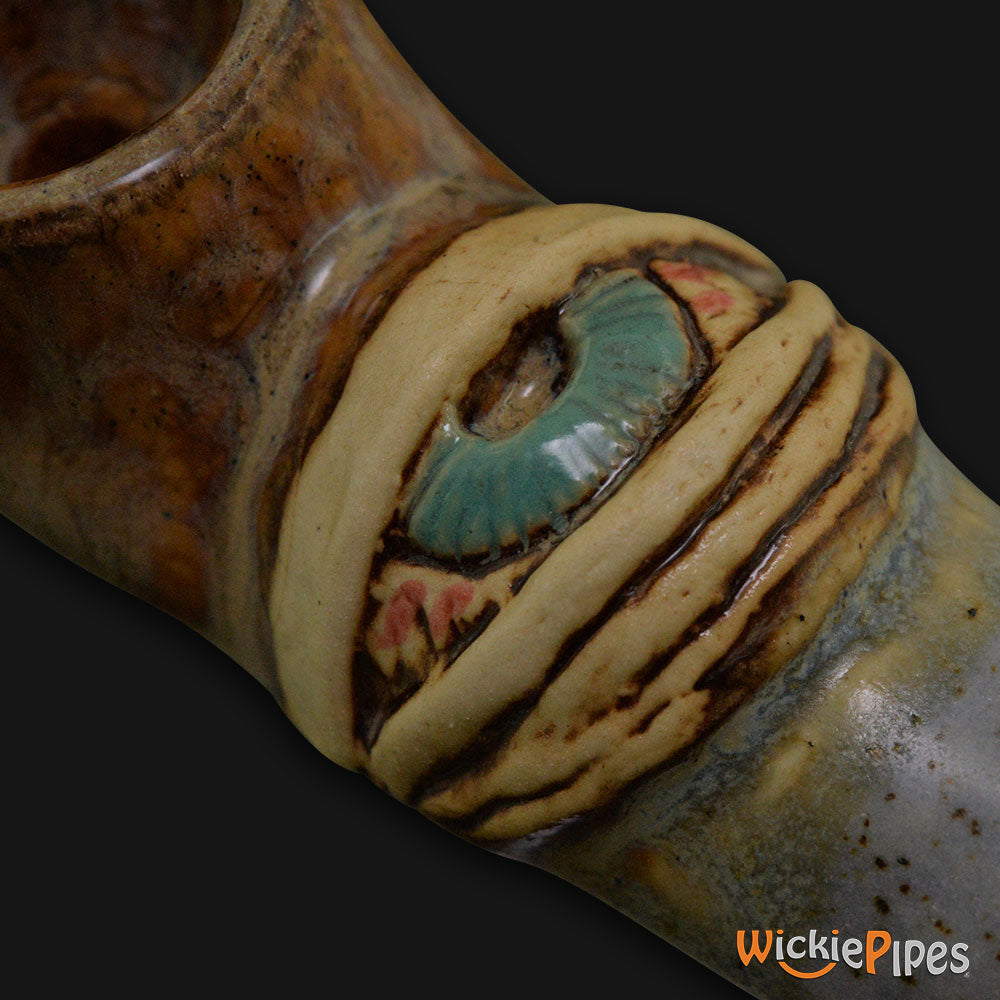JM Ceramics Extra Large Eye Ceramic Hand Pipe detailed.
