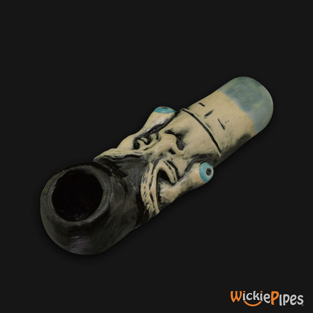 JM Ceramics Eyes Falling Out Ceramic Hand Pipe side.